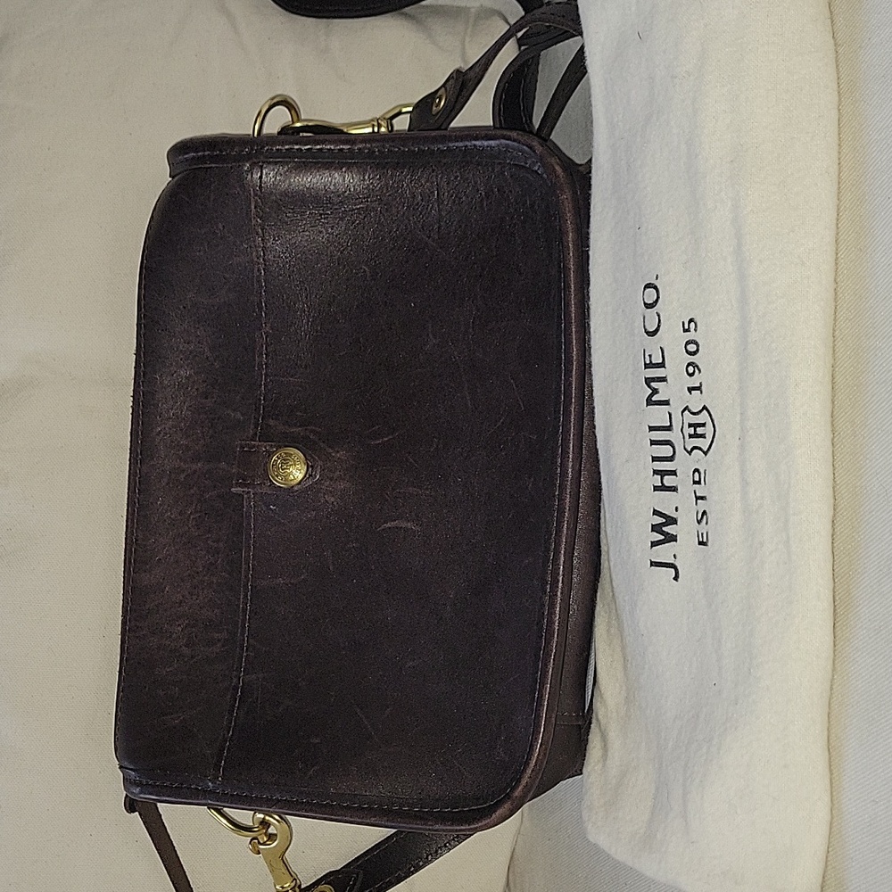 J.W. HULME CO. Espresso Leather Crossbody Handbag